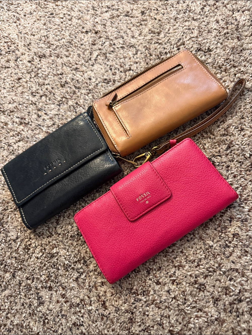 Lot of 3 Fossil Wallets